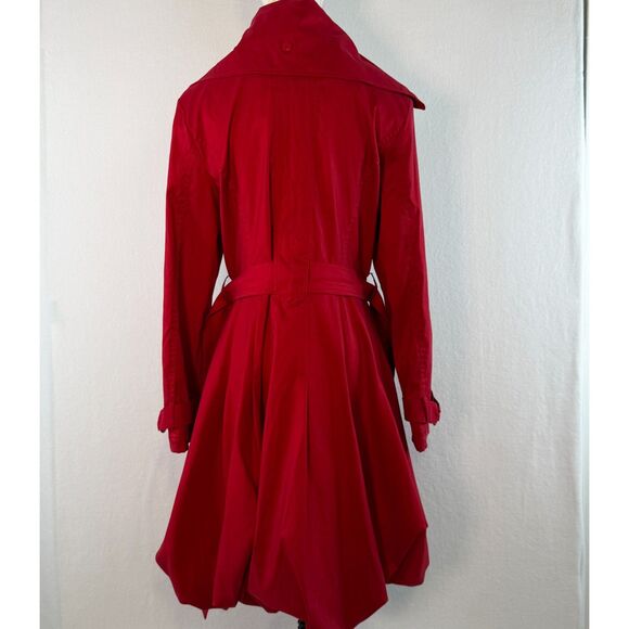 Samuel Dong | Classic Red Bubble Balloon Dress Coat | Sz S - Picture 3 of 15